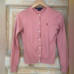 Ralph Lauren Pink Button Up Cardigan